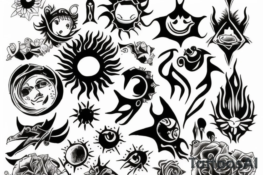 Just a single sun tattoo idea