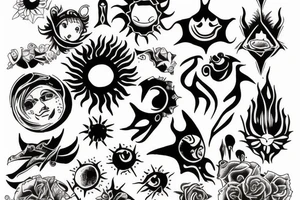 Just a single sun tattoo idea