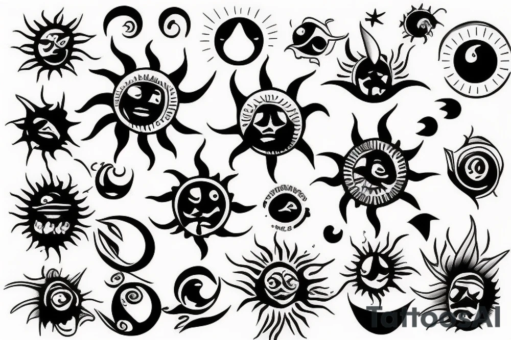 Just a single sun tattoo idea