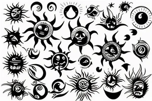 Just a single sun tattoo idea