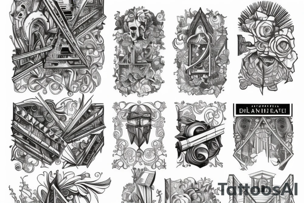 architecture art tattoo idea