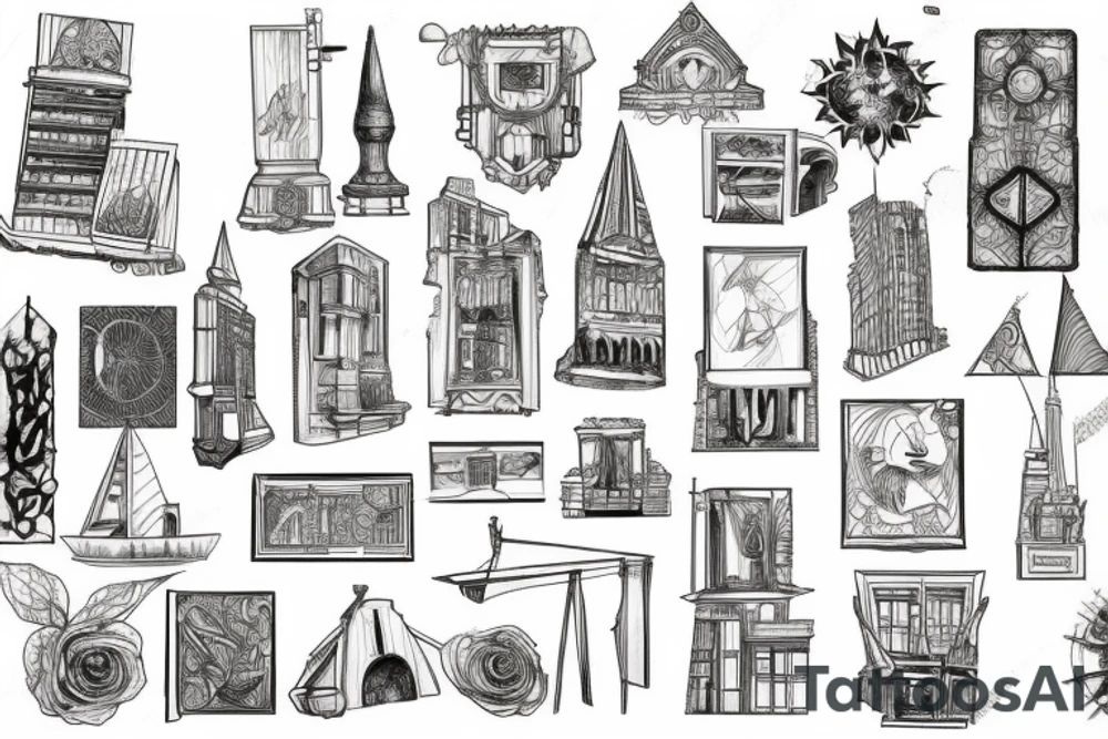 architecture art tattoo idea