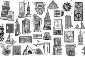 architecture art tattoo idea
