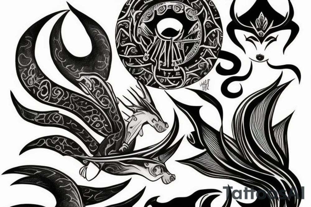 Black lian tattoo idea