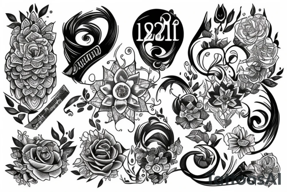 Based on the year and month of birth tattoo idea