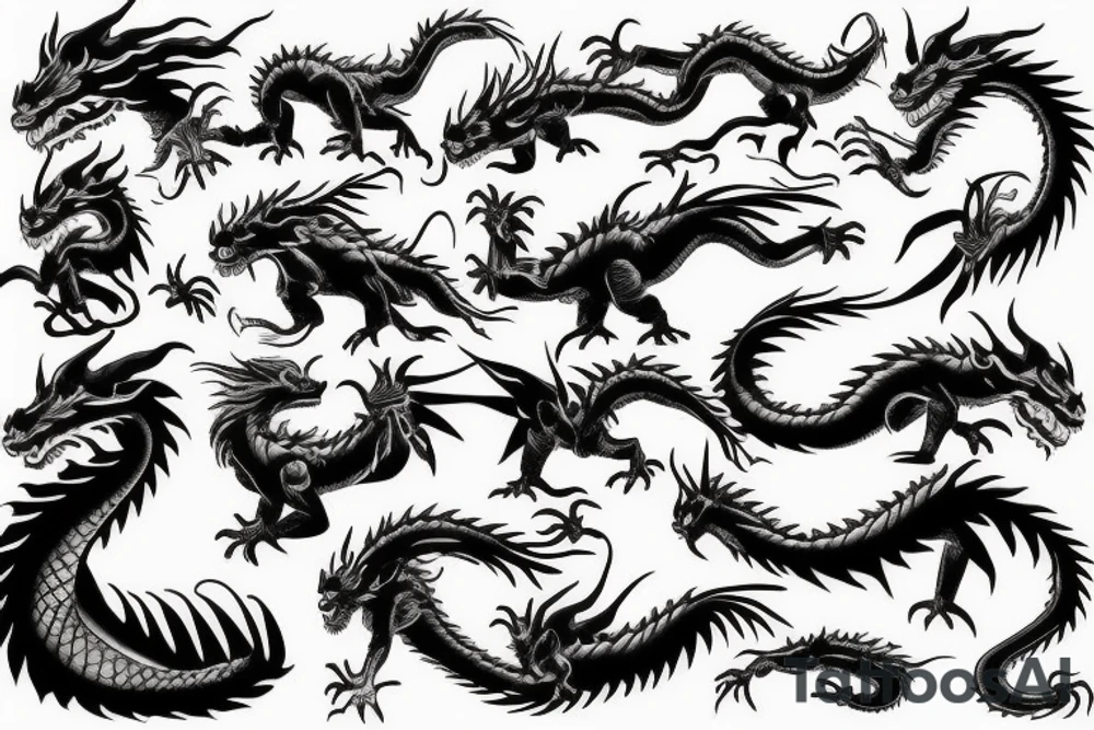 Dragon and bull tattoo idea