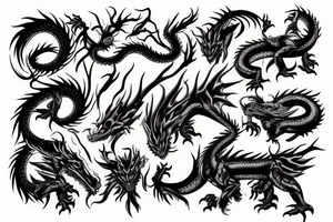 Dragon and bull tattoo idea
