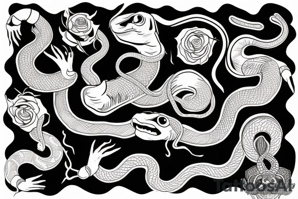 the snake covers the forearm tattoo idea
