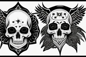 skull with eagle tattoo idea