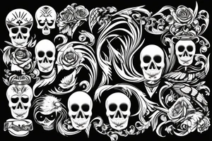 skull with eagle tattoo idea