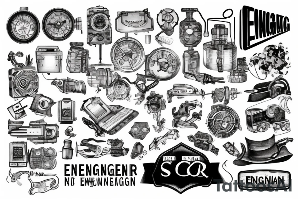 the word ENGINEER tattoo idea