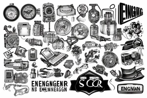 the word ENGINEER tattoo idea