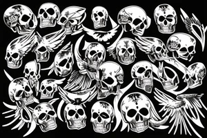 skull with eagle tattoo idea
