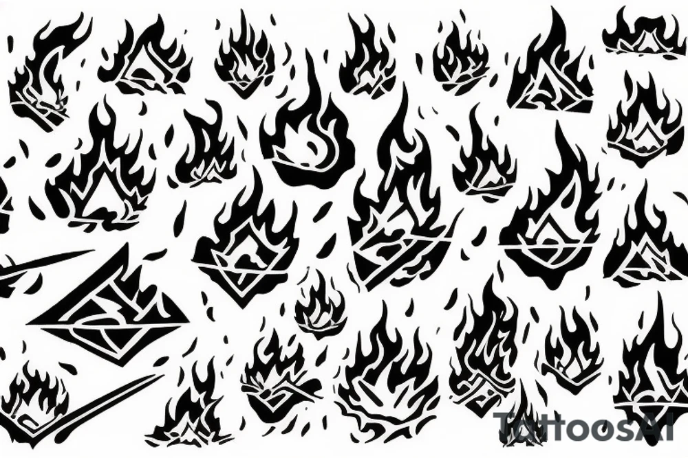 A spark of fire starting to grow into a huge fire tattoo idea