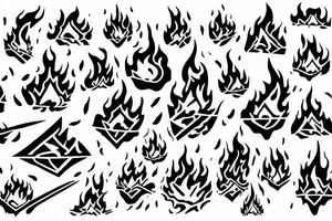 A spark of fire starting to grow into a huge fire tattoo idea