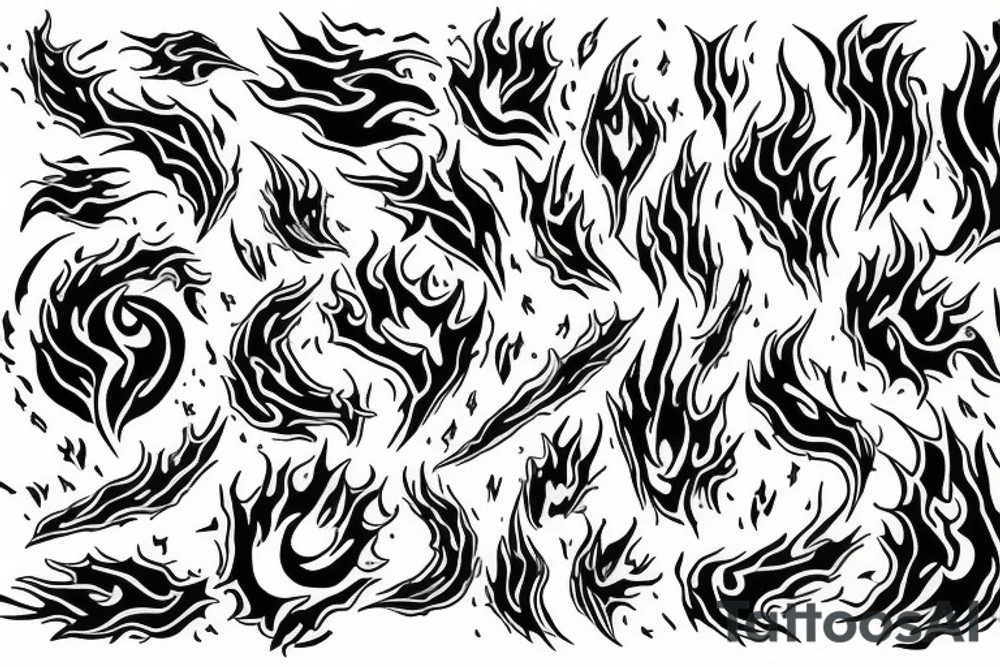 A spark of fire starting to grow into a huge fire tattoo idea