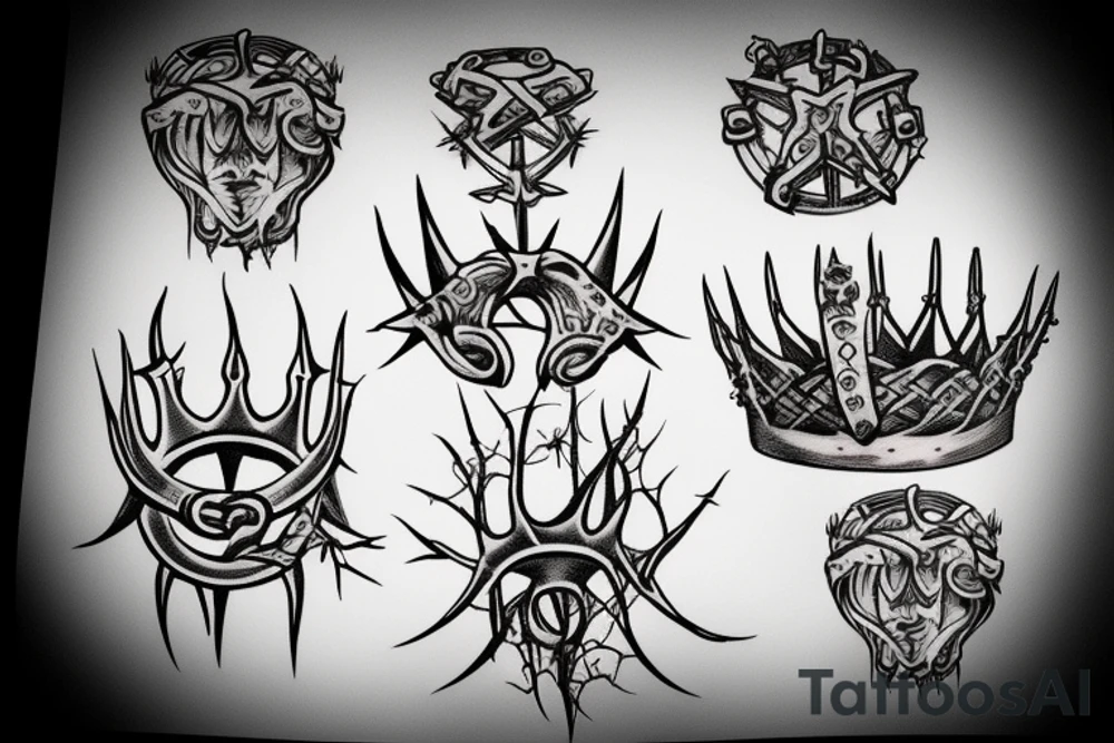 Snake and crown of thorns tattoo idea