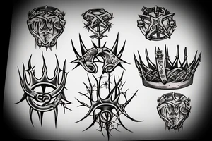 Snake and crown of thorns tattoo idea