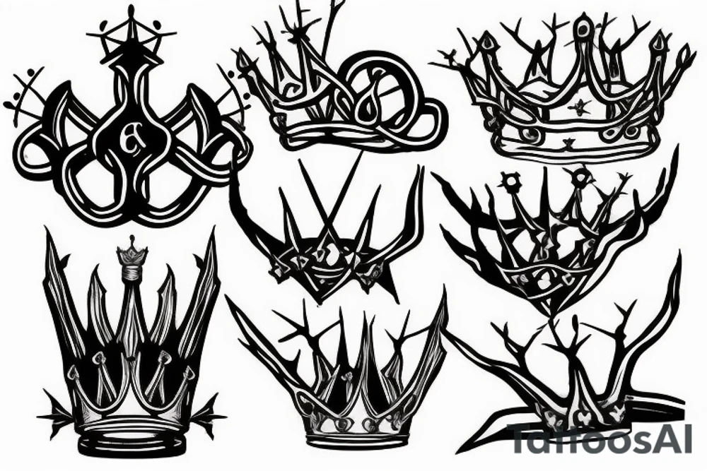 Snake and crown of thorns tattoo idea