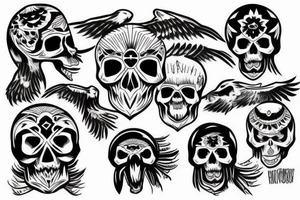 skull in eagle tattoo idea