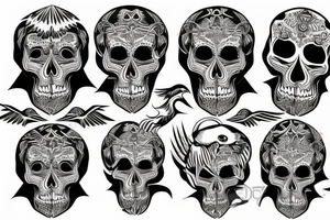 skull in eagle tattoo idea