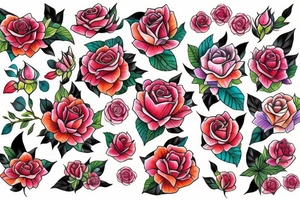 a flower any, except roses with lots of oriental elements. Full bright tattoo idea