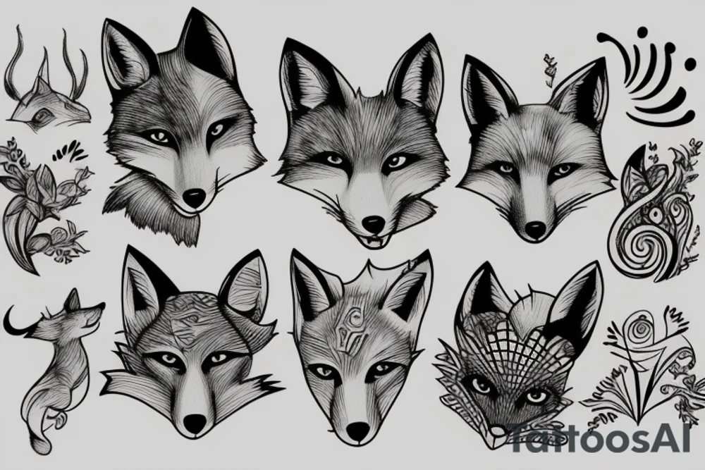Fox in the sun tattoo idea