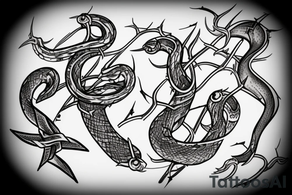 Snake and thorns tattoo idea