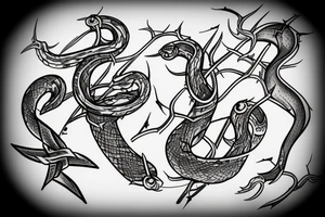 Snake and thorns tattoo idea