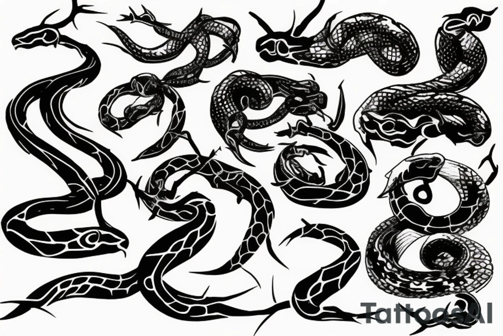 Snake and thorns tattoo idea