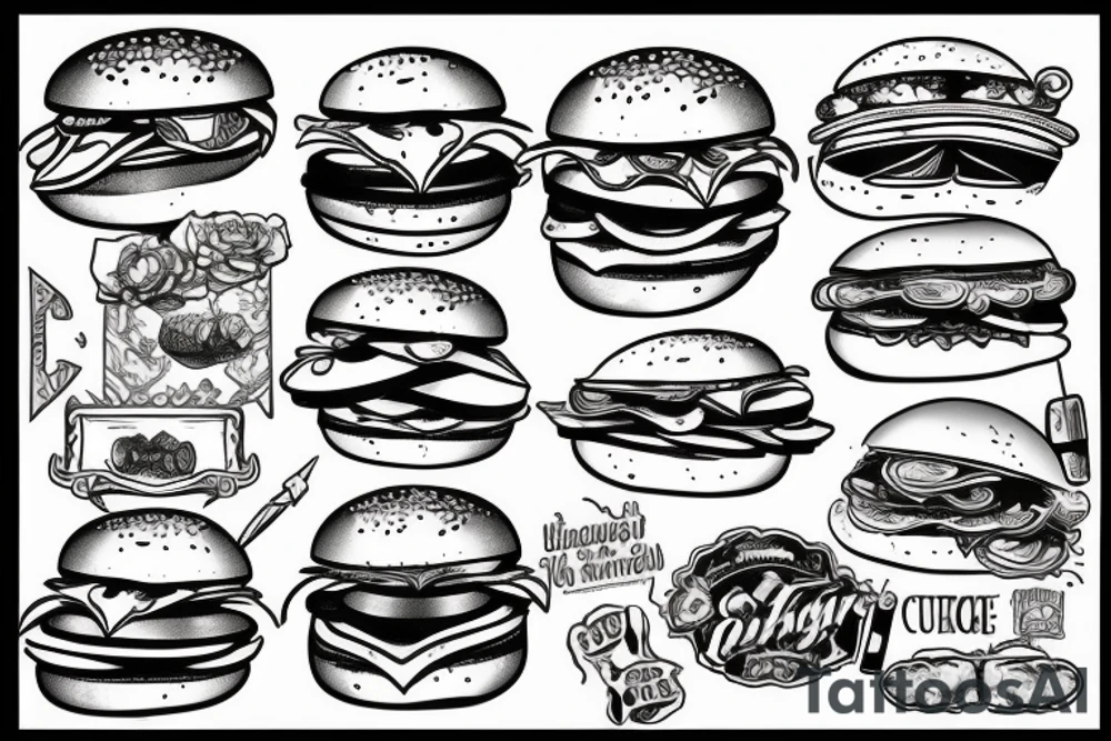 Burger tattoo idea
