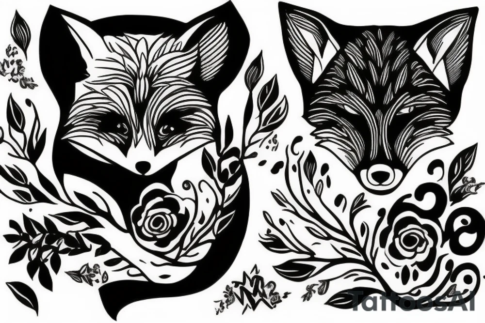 Fox in the sun tattoo idea