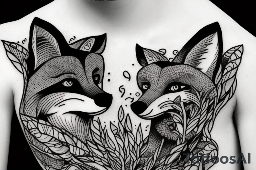 Fox in the sun tattoo idea