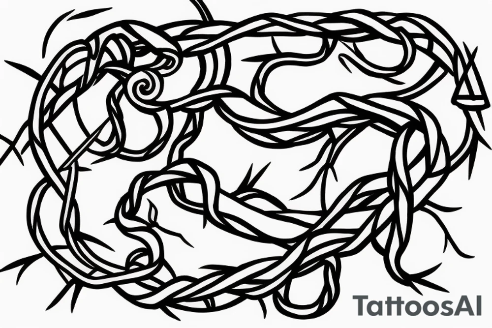 Snake and thorns, barbedwire tattoo idea