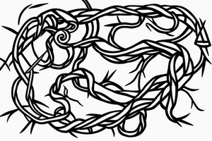 Snake and thorns, barbedwire tattoo idea
