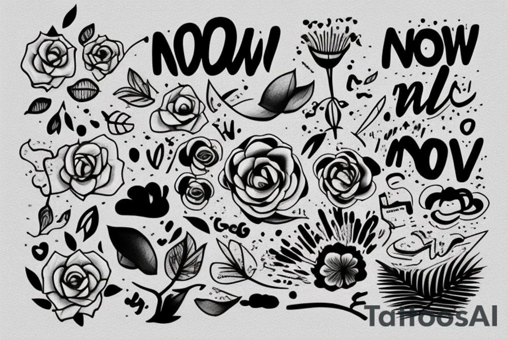 phrase "now." tattoo idea