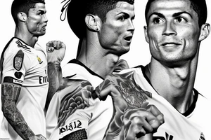 Cristiano ronaldo in real Madrid kit and siiu tattoo idea
