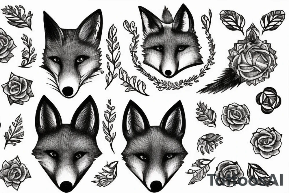 Fox in the sun tattoo idea