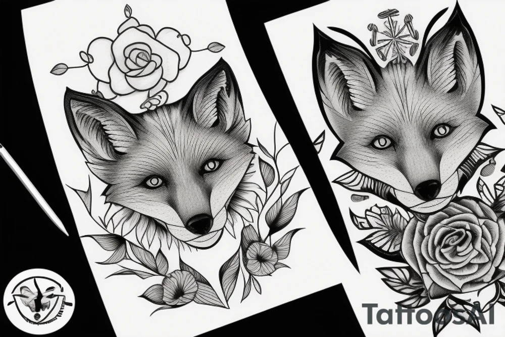 Fox in the sun tattoo idea