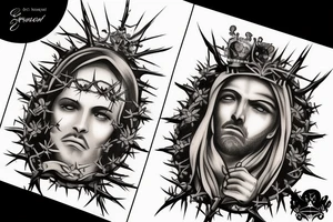 Barbedeire and crown of thorns tattoo idea