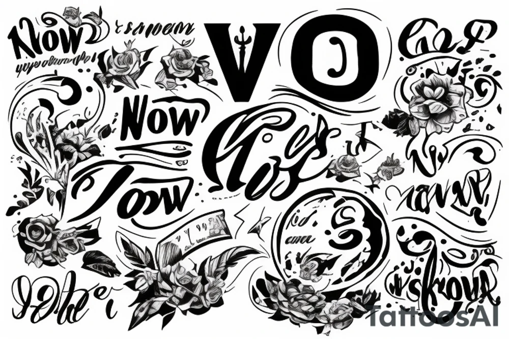 phrase "now." tattoo idea
