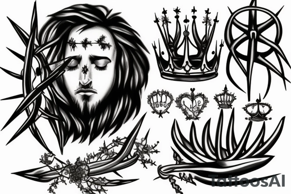 Barbedeire and crown of thorns tattoo idea