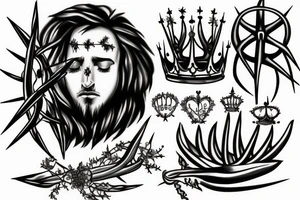 Barbedeire and crown of thorns tattoo idea