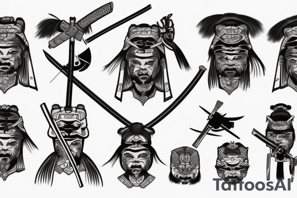 samurai with katana tattoo idea