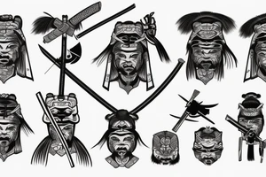samurai with katana tattoo idea