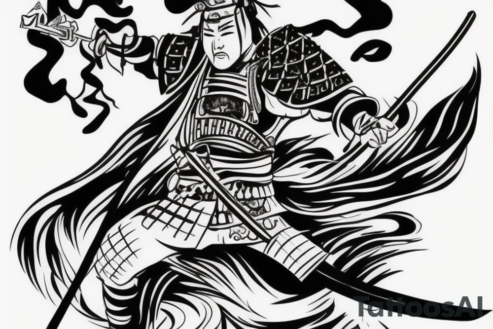 samurai with katana tattoo idea