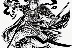 samurai with katana tattoo idea