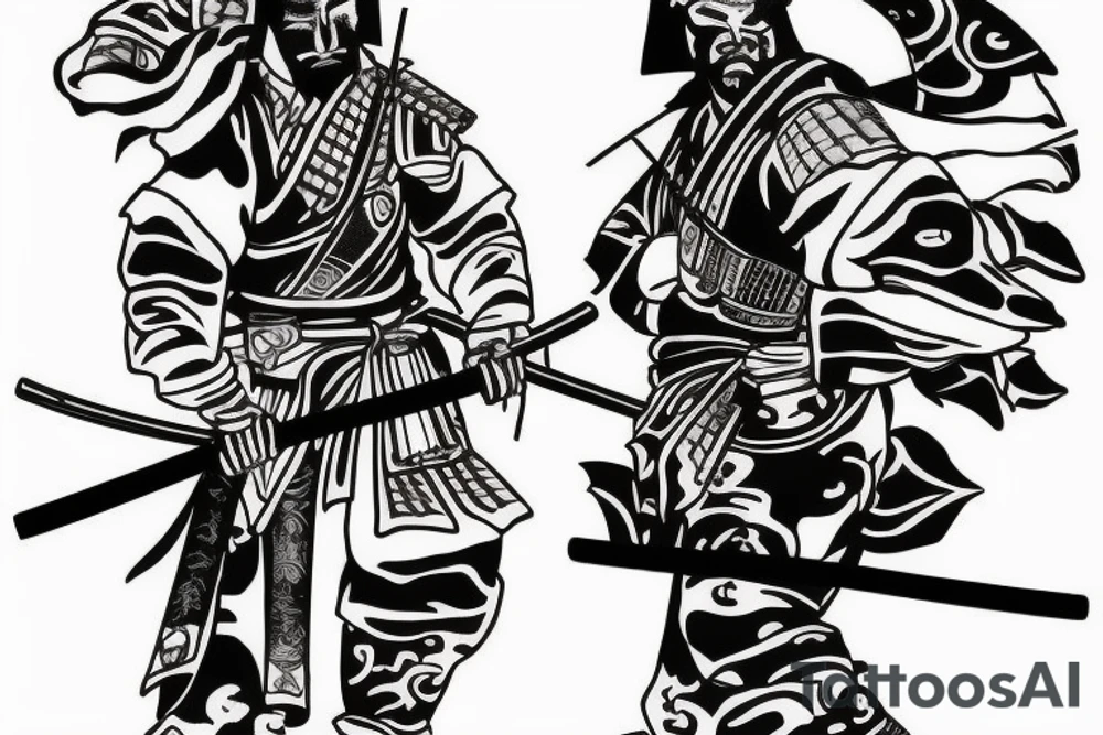 samurai with katana tattoo idea