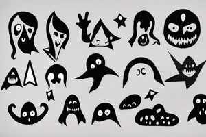 a minimal and modern ghost tattoo idea