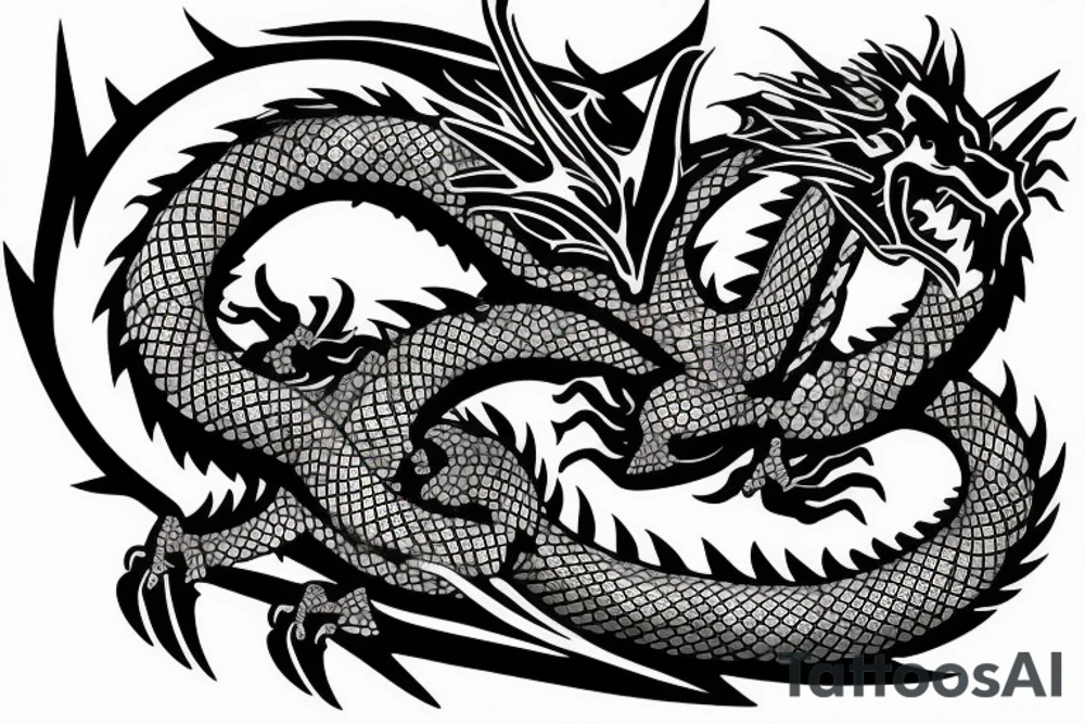 Dragon  for woshu clothes tattoo idea